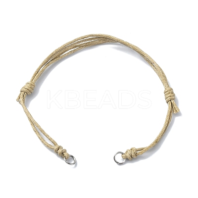 Adjustable Waxed Cotton Cord Bracelet Making AJEW-JB01194-1