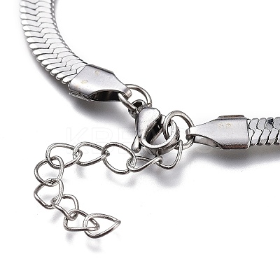 Tarnish Resistant Unisex 304 Stainless Steel Herringbone Chain Bracelets LS-BJEW-O177-01B-P-1