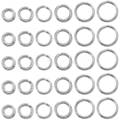 600Pcs 6 Styles 304 Stainless Steel Open Jump Rings STAS-SP0001-69-1