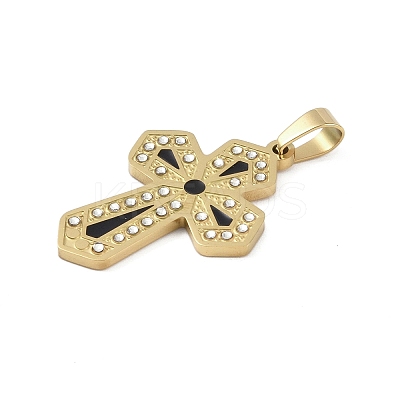 Ion Plating(IP) 304 Stainless Steel Enamel Rhinestone Pendants STAS-Q325-05G-G-1