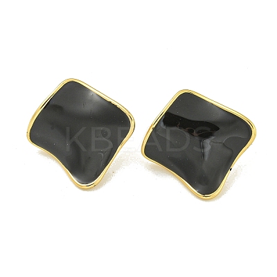 PVD Vacuum Plating 304 Stainless Steel & Enamel Stud Earrings for Women EJEW-G401-02G-03-1