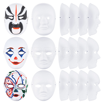 12Pcs 3 Styles DIY Unpainted Masquerade Mask DIY-FH0008-21-1