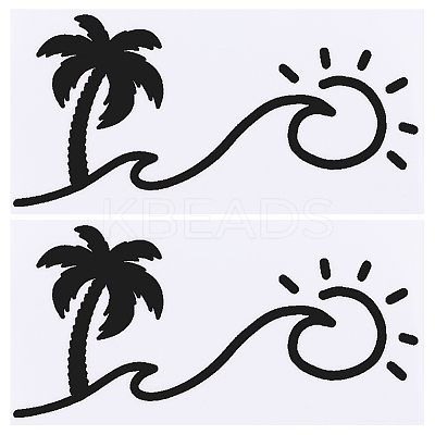 Beach Theme PVC Cartoon Self Adhesive Car Stickers FIND-WH0152-165C-1