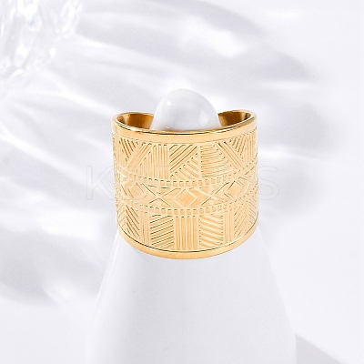 304 Stainless Steel Cuff Rings for Women LS-RJEW-F175-02G-03-1