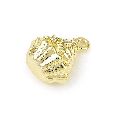 Brass Pave Clear Cubic Zirconia Pendants KK-L238-07G-1