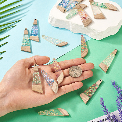 16Pcs 8 Style Wooden Pendants FIND-TA0005-89-1