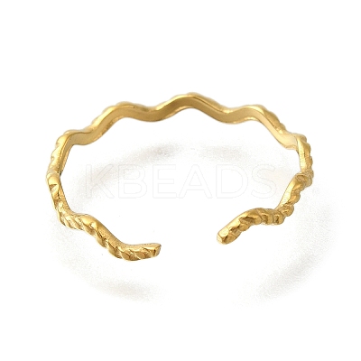 Ion Plating(IP) 304 Stainless Steel Cuff Rings for Women RJEW-U017-33G-1