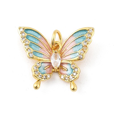 Brass Micro Pave Cubic Zirconia Pendants LS-KK-K371-46G-03-1