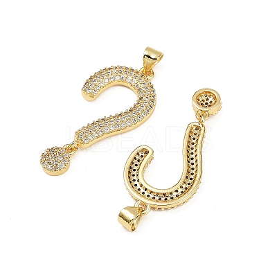 Brass Micro Pave Cubic Zirconia Pendants KK-S526-21G-B-1