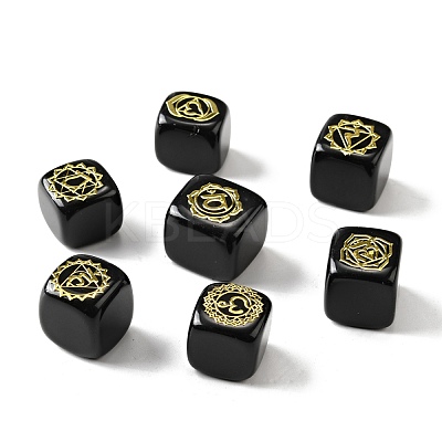 7Pcs 7 Styles Natural Obsidian Beads G-H272-06G-1