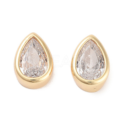 Brass Cubic Zirconia Beads KK-C051-60G-05-1