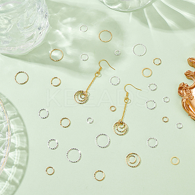 64Pcs 8 Style Brass Linking Rings KK-BC0009-44-1