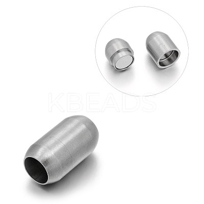 Tarnish Resistant Matte 304 Stainless Steel Barrel Magnetic Clasps with Glue-in Ends LS-STAS-E089-06D-1