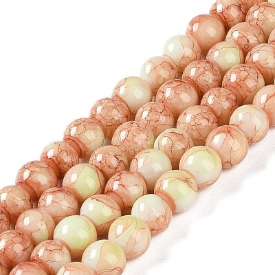 Baking Paint Glass Bead Strands GLAA-H031-01A-02-1