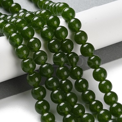 Dyed Natural White Jade Imittation Chinese Jade/Taiwan Jade Round Beads Strands GSR063-8MM-1