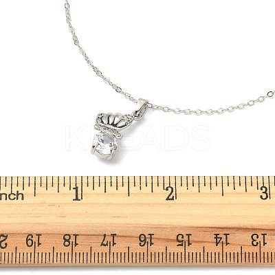 Crystal Rhinestone Butterfly Pendant Necklace with Cable Chains NJEW-FZ00018-1