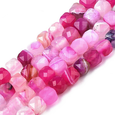 Natural Banded Agate/Striped Agate Beads Strands G-S359-374B-1