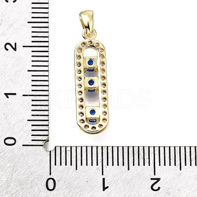 Brass Micro Pave Cubic Zirconia Pendants KK-V011-30G-B-1