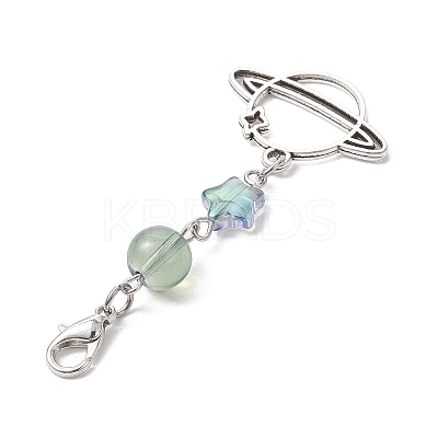 Alloy Planet Pendant Decorations HJEW-JM02679-1