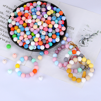 Round Silicone Focal Beads SI-JX0046A-94-1