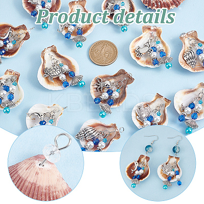 20Pcs 10 Styles Shell Big Pendants PALLOY-PH01671-1