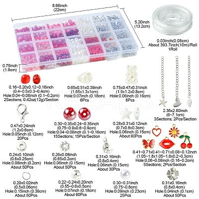 DIY Alloy Enamel & Glass & CCB Plastic Bracelets Jewelry Making Kits DIY-FS0007-51-1