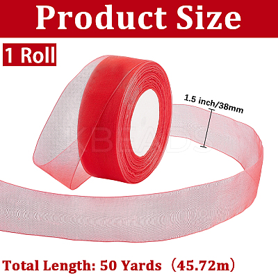 1 Rolls Sheer Organza Ribbon SRIB-CY0001-22B-05-1