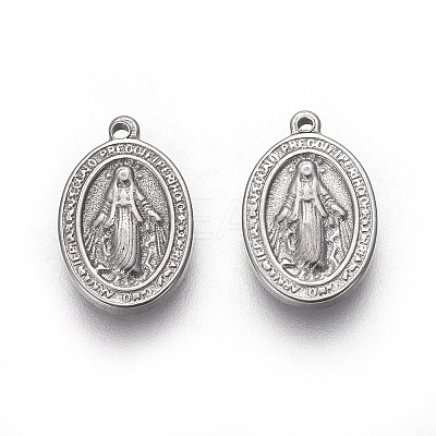 Non-Tarnish 304 Stainless Steel Religon Charms STAS-P231-01AS-1