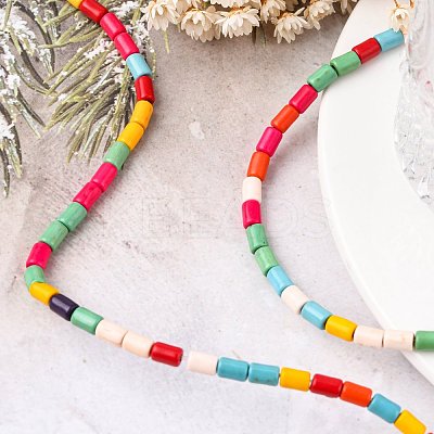 Synthetic Turquoise Beads Strands TURQ-G120-4x6mm-11-1