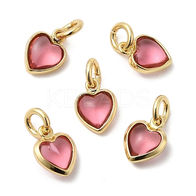Brass Pave Cubic Zirconia Pendants KK-Z137-21G-04-1