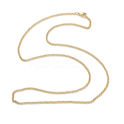 PVD Vacuum Plating 304 Stainless Steel Rolo Chain Necklaces X-NJEW-I248-11C-G-1