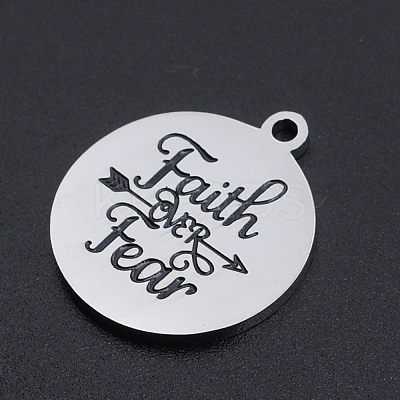 Non-Tarnish 201 Stainless Steel Etched Pendants STAS-N090-JN805-1