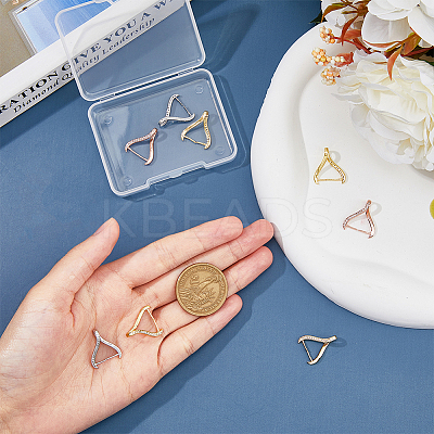 8Pcs 4 Colors Rack Plating Brass Micro Pave Cubic Zirconia Ice Pick Pinch Bails KK-FH0006-29-1