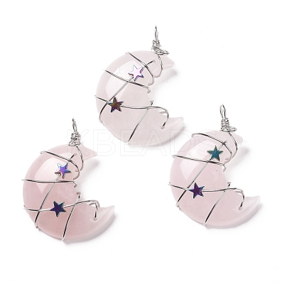 Natural Rose Quartz Pendants G-B023-01P-03-1