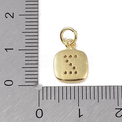 Rack Plating Brass Micro Pave CLear Cubic Zirconia Charms KK-E110-14G-Z-1