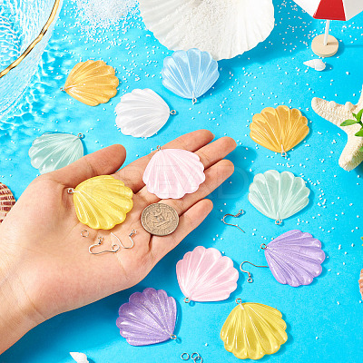 DIY Resin Shell Shape Earring Kits DIY-TA0011-06-1
