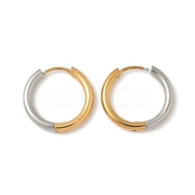 304 Stainless Steel Two Tone Hoop Earrings EJEW-P313-02C-G-1