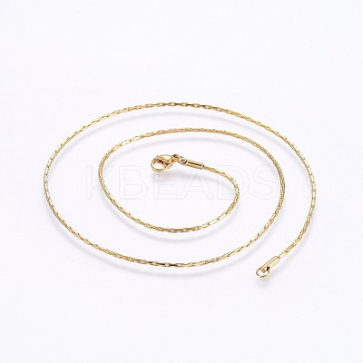 304 Stainless Steel Boston Link Chain Necklaces NJEW-O102-26G-1