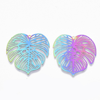 Ion Plating(IP) 201 Stainless Steel Filigree Pendants LS-STAS-R102-21-1