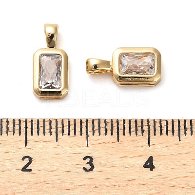 Brass Micro Pave Cubic Zirconia Charms KK-F870-05G-1