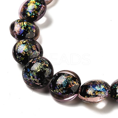Handmade Dichroic Foil Glass Beads Strands DICH-U001-11F-1