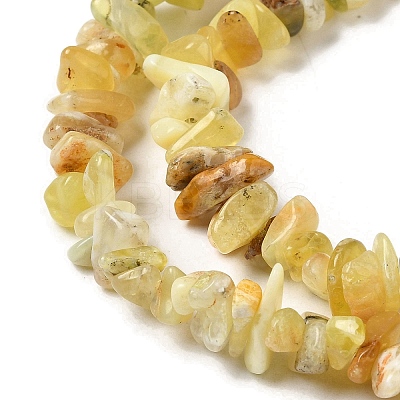 Natural Yellow Opal Chip Beads Strands G-G905-15-1
