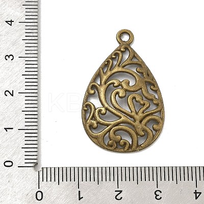 Tibetan Style Alloy Filigree Teardrop Pendants X-TIBEP-Q041-042AB-NR-1