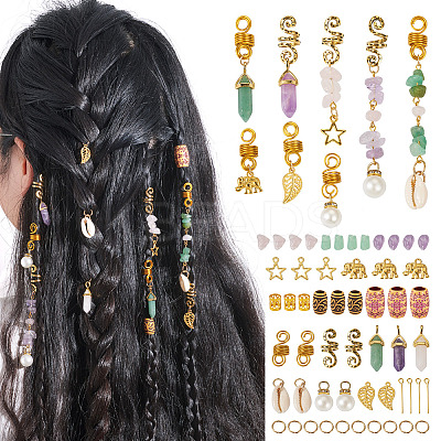 DIY Alloy Hair Dreadlocks Braiding Kits DIY-TA0004-48-1