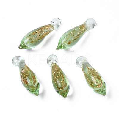 Handmade Gold Sand Lampwork Pendants LAMP-S194-023D-1