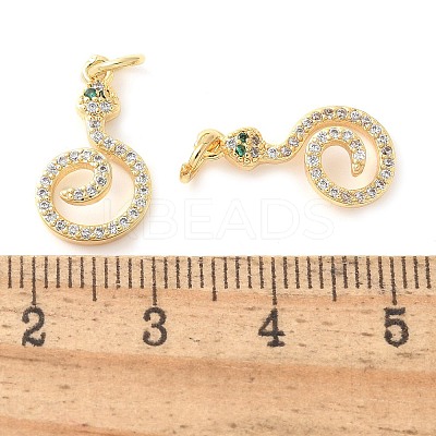 Brass Micro Pave Cubic Zirconia Pendants KK-U056-21G-1