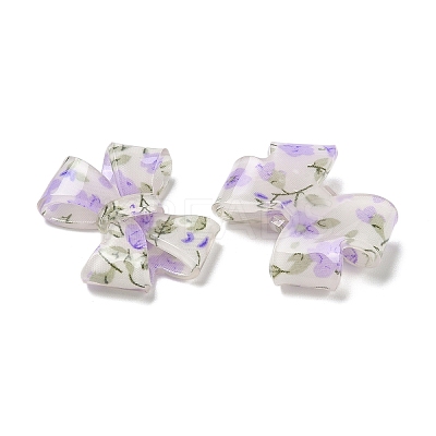 Transparent Printed Acrylic Cabochons OACR-M008-01D-1