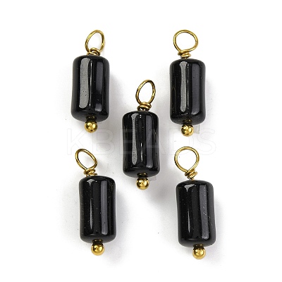 Natural Obsidian Cloumn Pendants LS-STAS-H221-04G-08-1