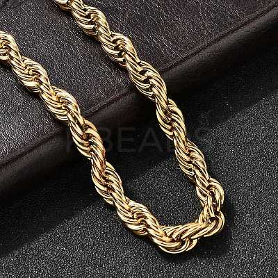 304 Stainless Steel Rope Chain Necklaces for Women NJEW-I065-20C-01G-1