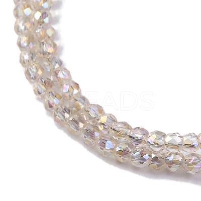 Transparent Electroplate Glass Beads Strands EGLA-H107-01A-AB05-1